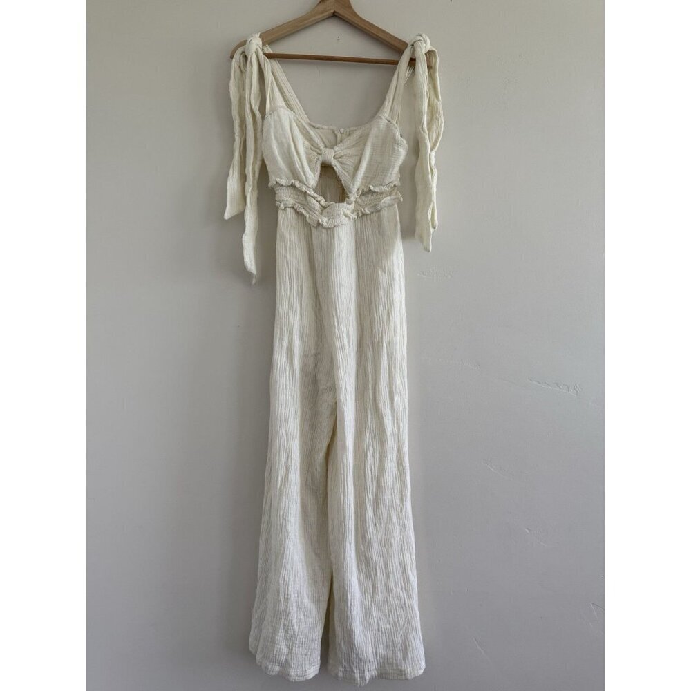 Mable Jumsuit sleeveless light cream women casual size S - Picture 4 of 11